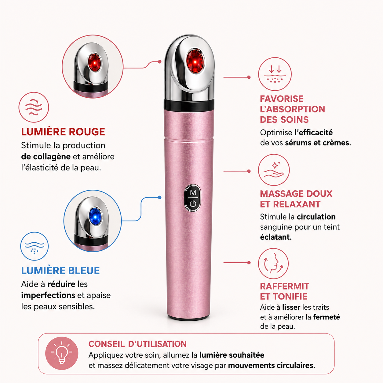 Glow Booster — Stylo LED + Massage