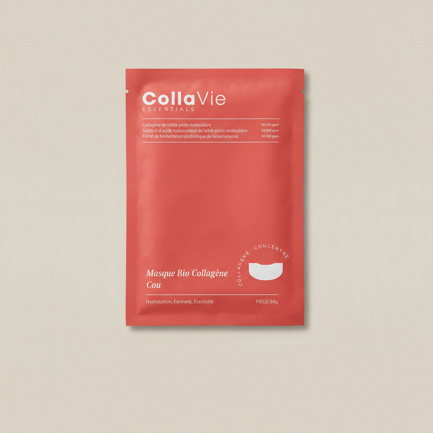Masque Cou Bio-Collagène Vitalync - Hydratation et Fermeté