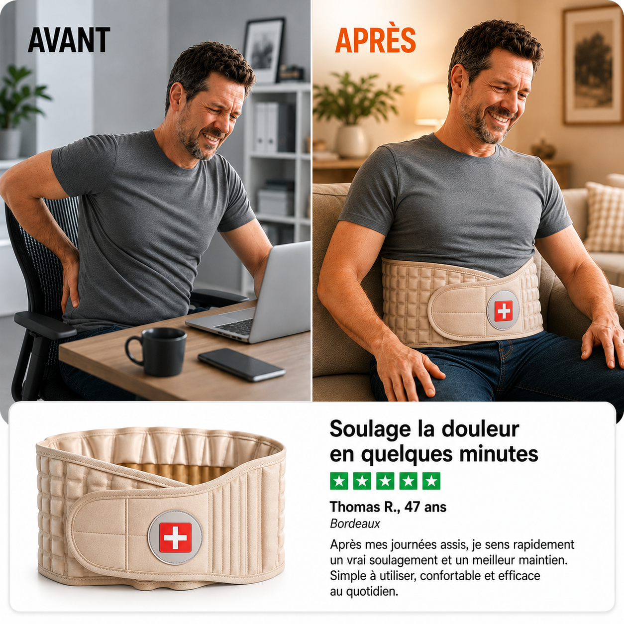 Ceinture Lombaire Vitalync à Décompression – Maintien et Confort du Dos