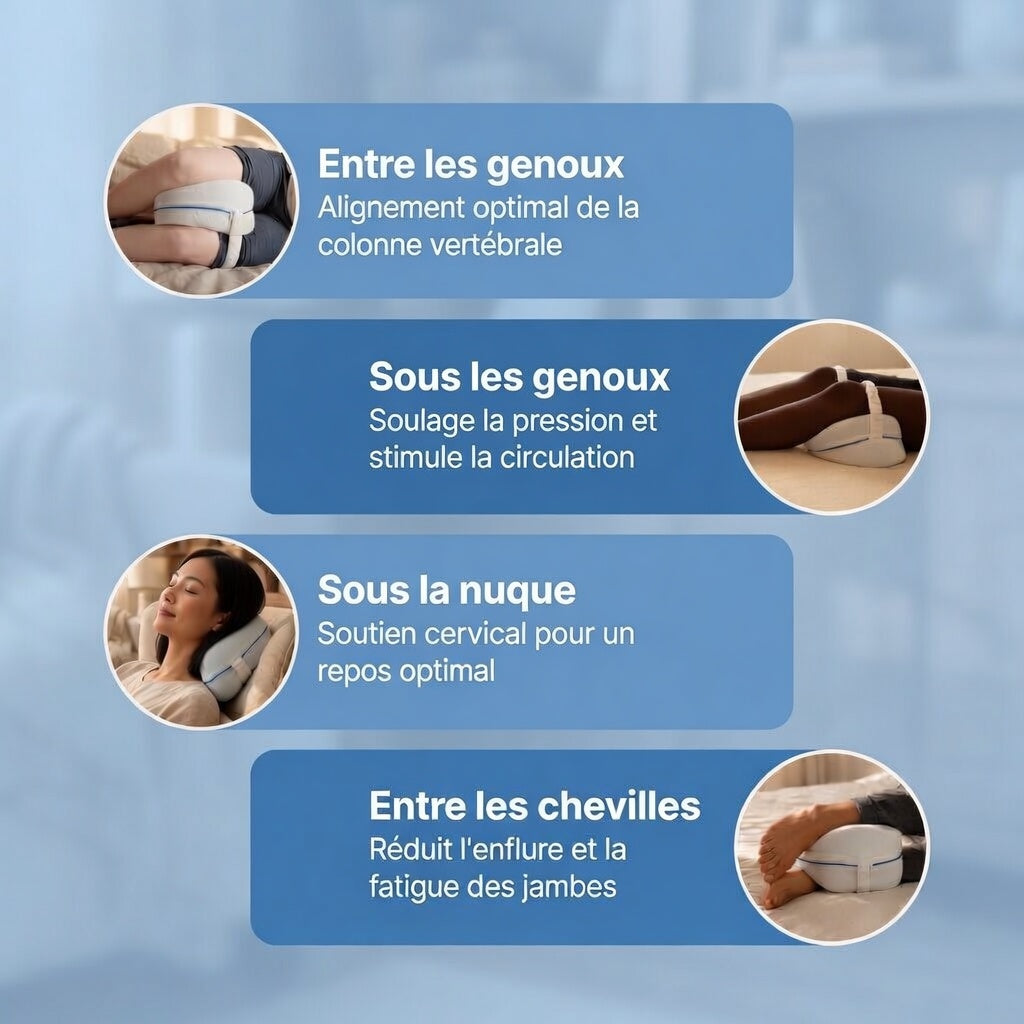 Coussin Orthopédique Genoux à Mémoire de Forme