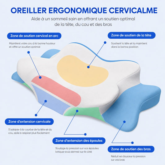 Oreiller Ergonomique Cervical — Mémoire de Forme PRO