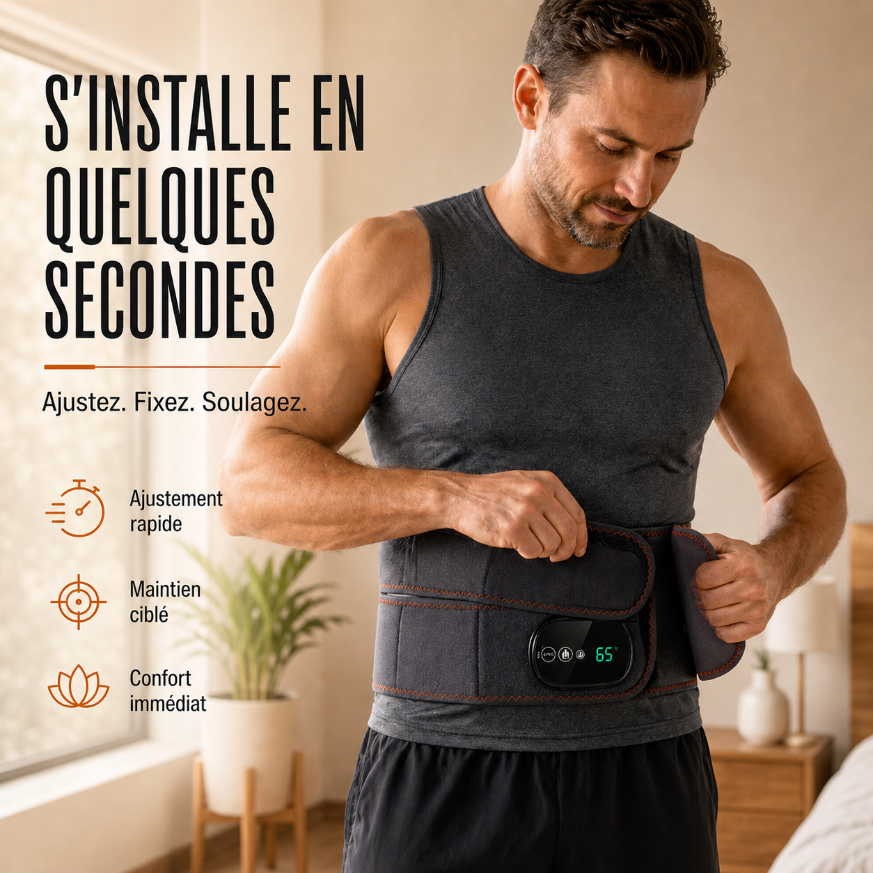 Ceinture Lombaire Massante Pro - Chaleur Infrarouge et Compression 3 en 1