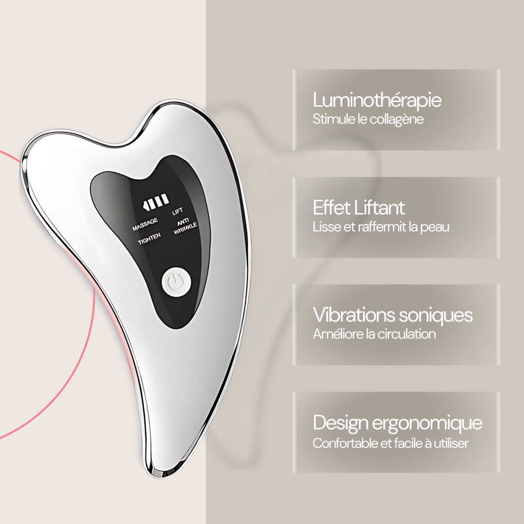 Gua Sha Électrique Vitalync - Massage Facial Drainant et Raffermissant