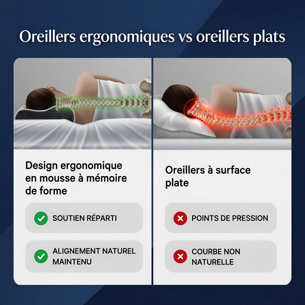 Oreiller Ergonomique Cervical — Mémoire de Forme